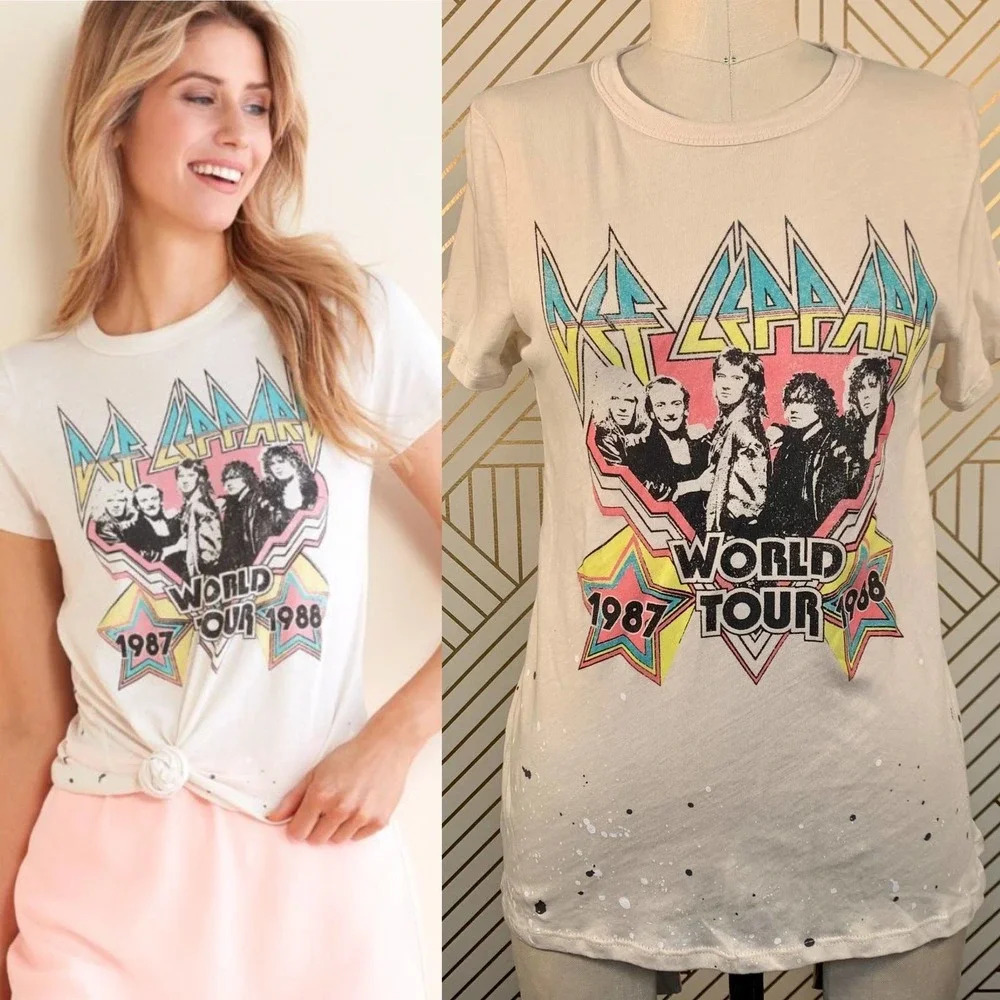 Chaser Def‎ Leppard World Tour Concert Graphic Tee